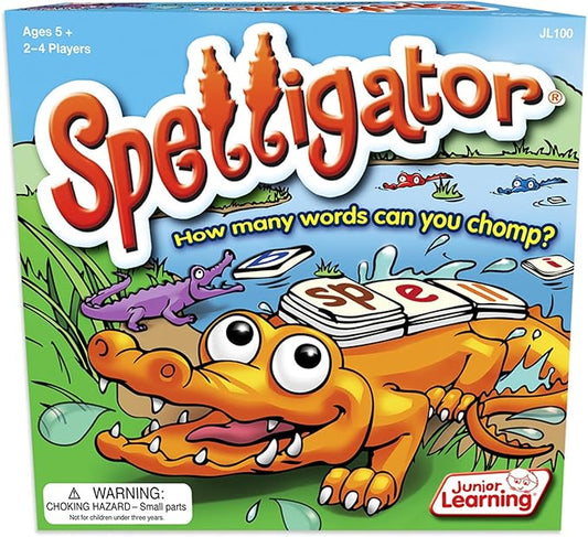 Junior Learning Spelligator Word Building Game, Ages 5-9, Phonemic Awareness, 75 Letter Tiles