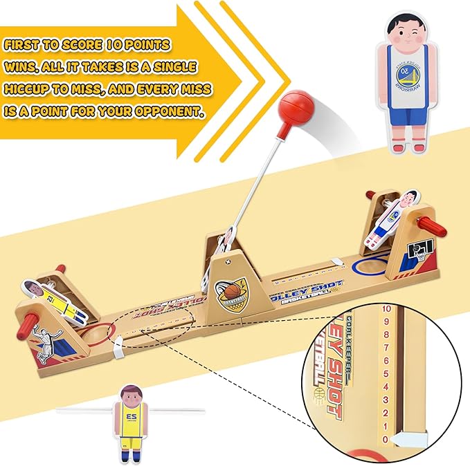 VolleyShot Tabletop Game, 2 Player Tabletop Board Games Toys, A Two-Player Game Perfect for Parties and Family Gatherings, Toys for Ages 6-18+ (Beige)