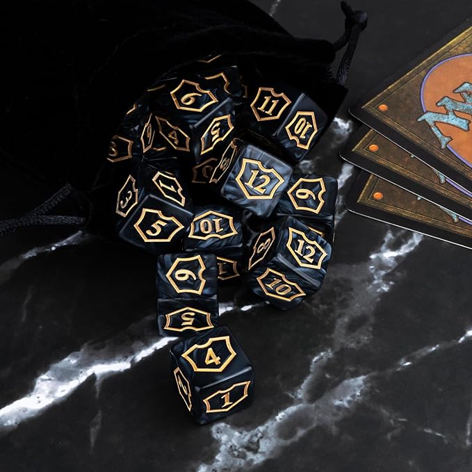 48 Pieces Shield MTG Dice Counters Ability Keywords Counter Dice Life Tokens D6 Creature Dice Set for Magic The Gathering, MTG, TCG, Card Games Accessories