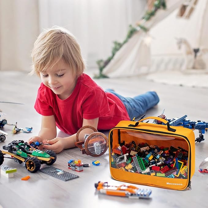 4 PCS Toys Storage Bag, Classic Bricks Building Set Storage Bag, Travel Case for Building Toys, Puzzles, Small Size