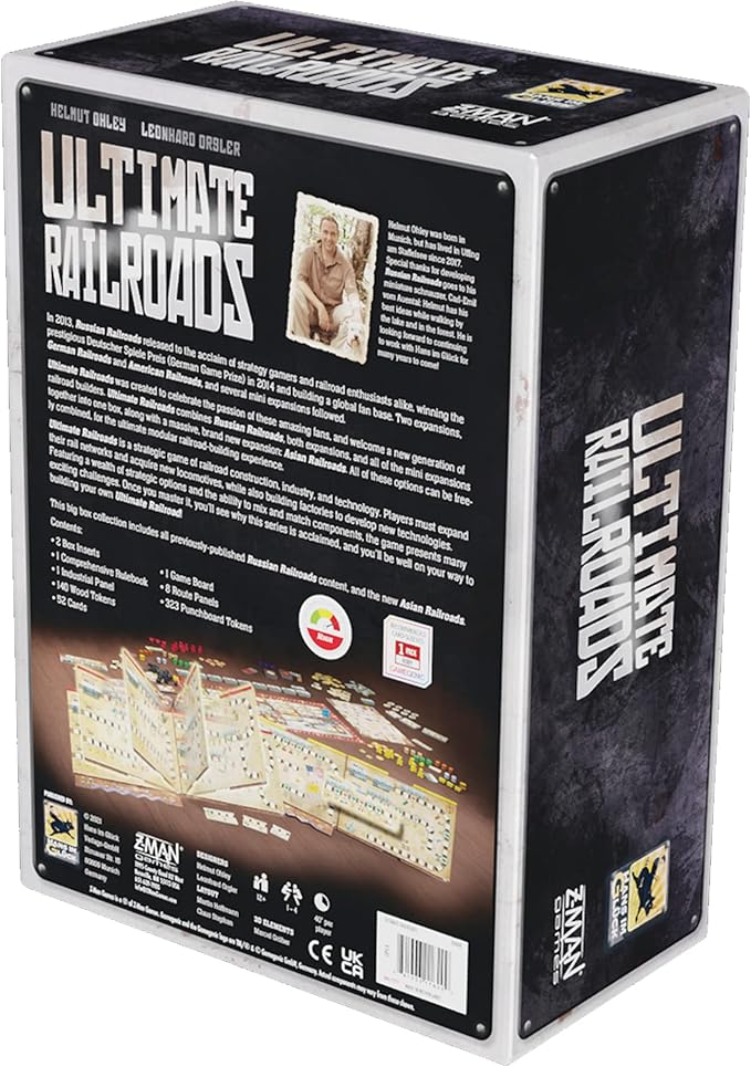 Z-Man Games Ultimate Railroads Board Game | Worker Placement Strategy Game | Train Route-Building Game for Adults and Kids | Ages 12+ | 1-4 Players | Average Playtime 90-120 Minutes