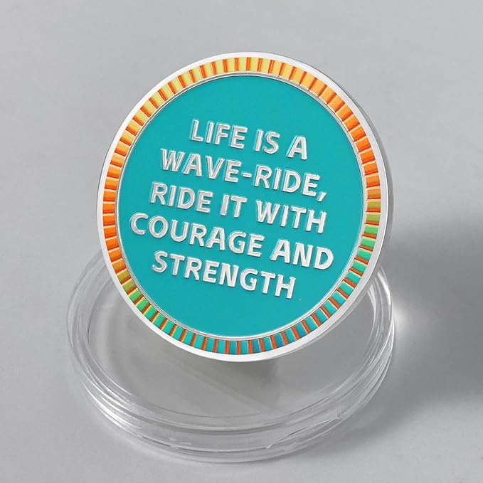 Memento Mori Coin Momento Mori Coin Skull Coin Stoic Gifts Memento Mori Calendar Living Memento Mori Amor Fati Coin (Surfing Skeleton)