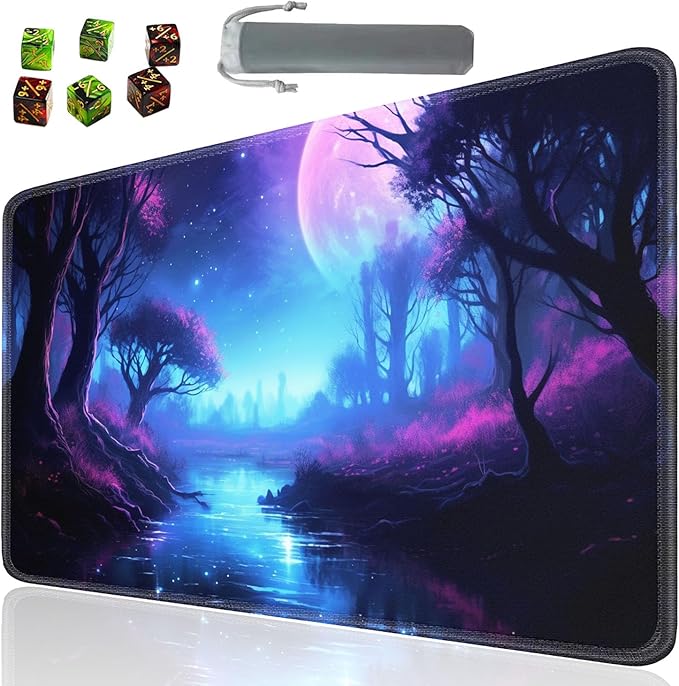 Board Game for TCG Playmat Table Mats Games Size 60X35 cm Mousepad Compatible for MTG RPG CCG Trading Card Game Play mats with 6 Dice (Playmat 141)