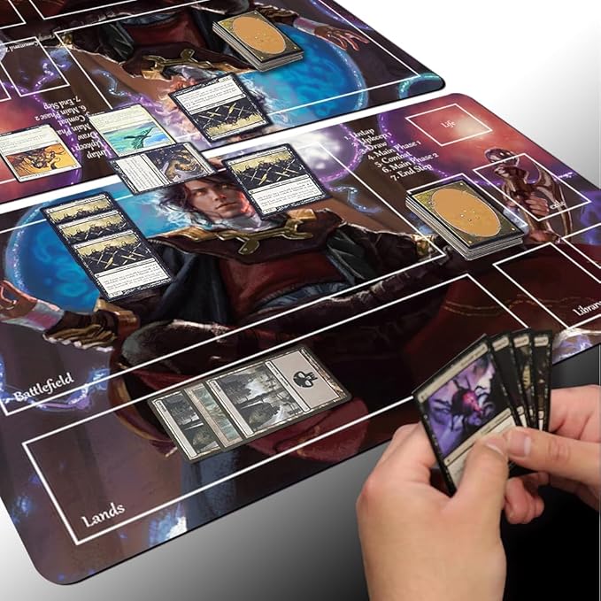 Board Game MTG Playmat Games Size 60X35 cm CCG Compatible for TCG RPG CCG Play mats (Jodah, Archmage Eternal-Zone)