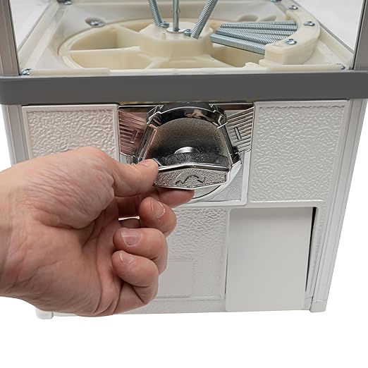 25 Cents Coin Operated Vending Machine, 20.87" Height Commercial Candy Gumball Machine Huge Load Capacity Candy Vending Machine, Big Capsule Vending Machine for 1.77-1.97in Ball Diameter (White)