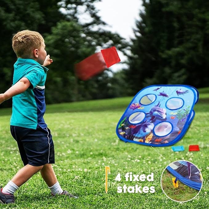 TOY Life Bean Bags Toss Carnival Game, Cornhole, Outdoor Toys for Kids Ages 4-8, Backyard Game Sports & Outdoor Play, Outside Toys for Ages 5-7, Family Lawn Yard Games Birthday Party, Gift for Boys