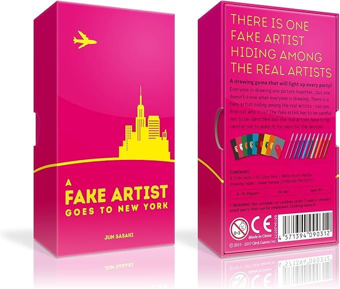 A Fake Artist Goes to New York - Japanese Social Deduction Party Game for 5-10 Players | Fun Drawing Game | Ages 8+