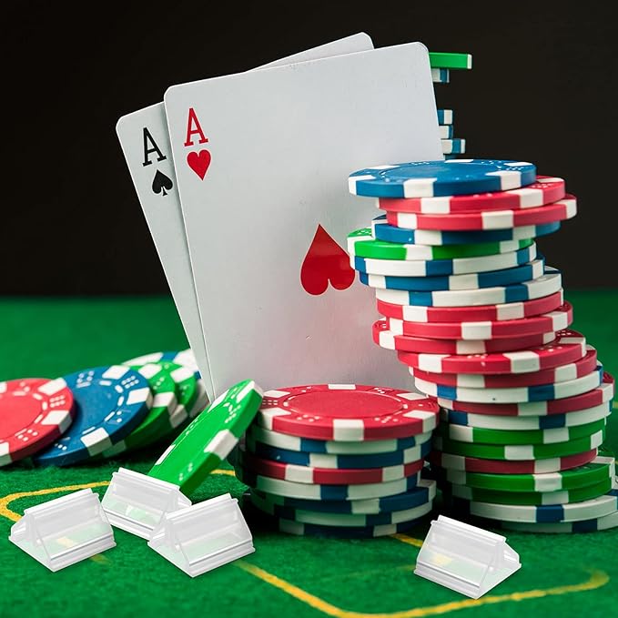 Maitys 24 Pcs Plastic Game Piece Card Stands Holder Plastic Board Pieces Markers DIY Playing for Board Game Party Favor(Transparent)