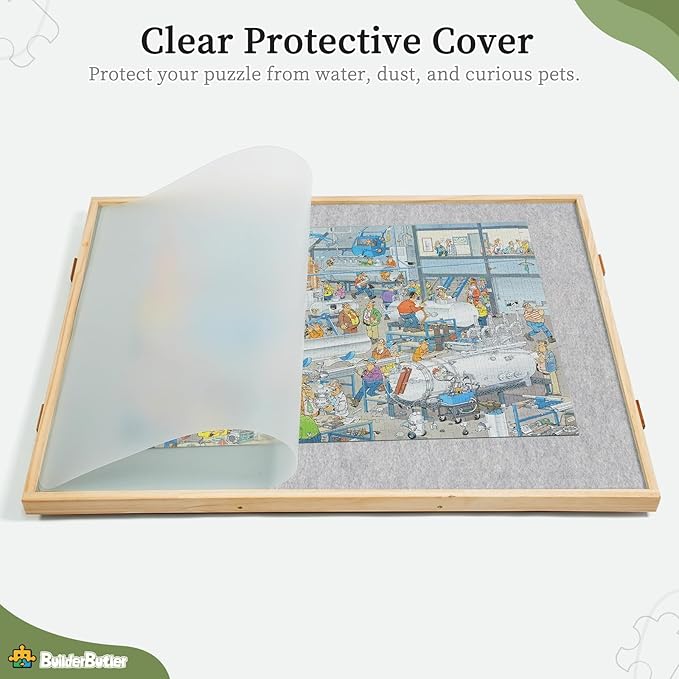 2000 Pieces 2-in-1 Tilting & Rotating Puzzle Board, 40.16"x28.5"Portable Puzzle Table with 4 Drawers & Cover