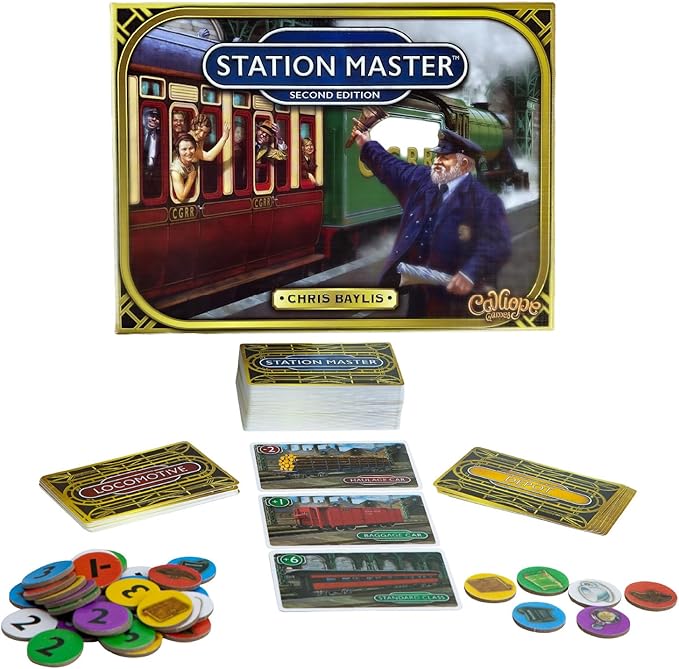 Calliope Games Station Master - Railroad Strategy Board Game for Family Game Night - Fun for Kids & Adults - 2-6 Players - from The Makers of Tsuro and Roll for It!