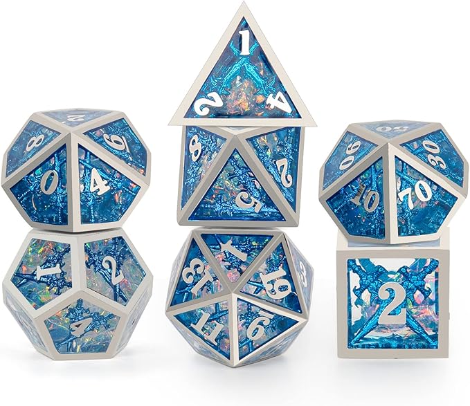 Dragon dice Set (Metallic Blue)
