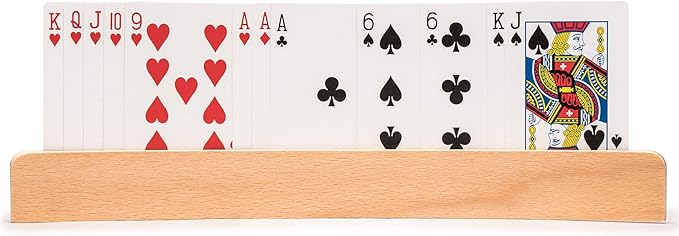 Yellow Mountain Imports Panorama Wooden Playing Card Holders/Racks - Set of 4 Card Organizers