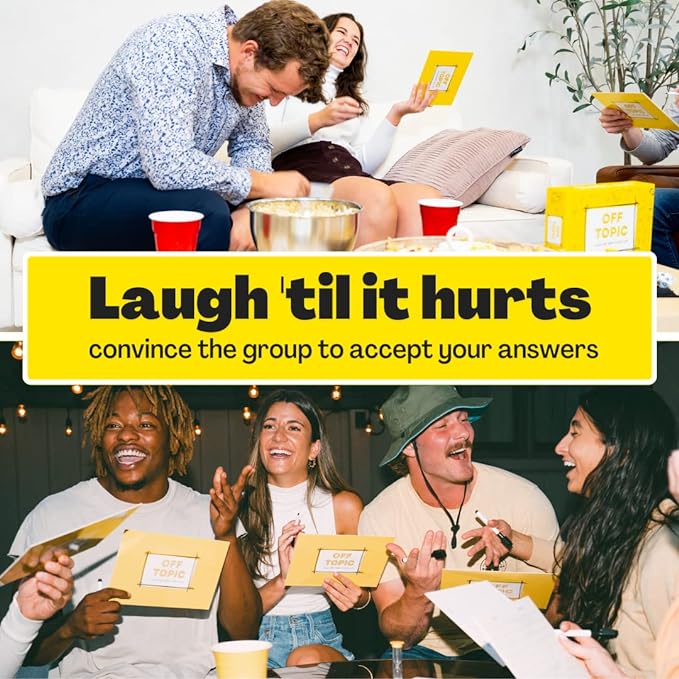 OFF TOPIC Party Game for Adults - Fun Adult Board Games for Groups of 2-8 Players - Hilarious Game Night Card Game for Friends, Family & More