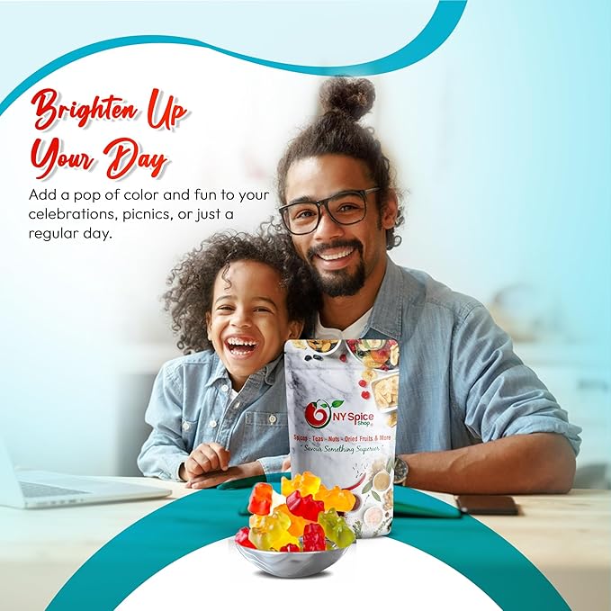 NY Spice Shop Cherry Sour Gummy Bears Bulk - 1 Pound Gummies Bears Candy - Sour Gummies Fruit Snacks - Chewy Super Candy - Flavor Gummy Candies - Gummi Bear Gift For All Occasions