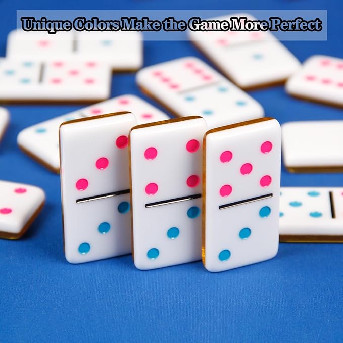 Mexican Train Dominos Set Acrylic Dominos Set (Double 6 Golden)