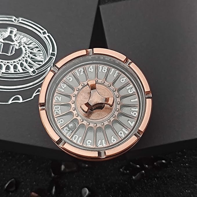 G20 Roulette Dice Spinner for DND Dice Set, 7-in-1 Dragon Metallic D&D Dice with Gift Case for Dungeons and Dragon Game, RPG Role Playing Table Game Gifts (Copper)