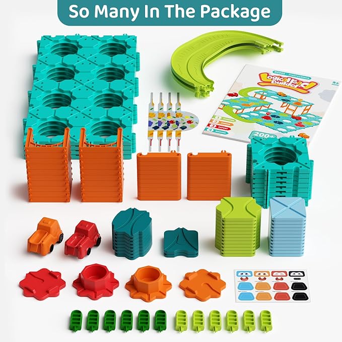 Updated Logical Road Builder Games, STEM Family Board Game, Large Educational Smart Brain Teasers Puzzles Toys, Preschool Learning Montessori Birthday Gift for Boys Girls Age 4-8 (Family Edition)