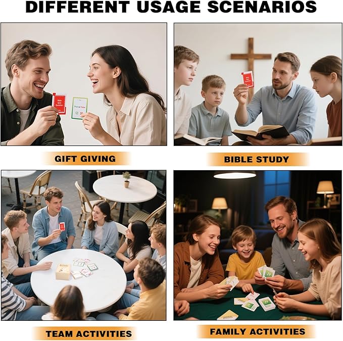 Bible Trivia Game 300 Cards, Perfect for Bible Study, Youth Groups and Church Gatherings, Fun Christian Trivia Game Cards for Adults and Family, A Great Christian Gift