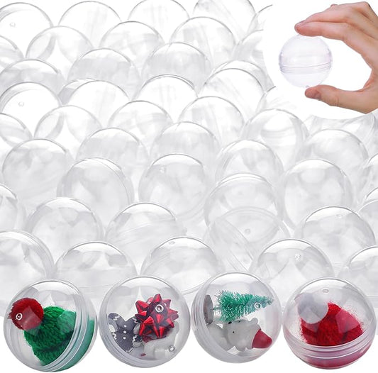 Sosation 150 Pcs 2 Inch Gumball Vending Machine Capsules Empty Round Capsules Plastic Containers Toy Supplies for Easter Prizes Party Favors