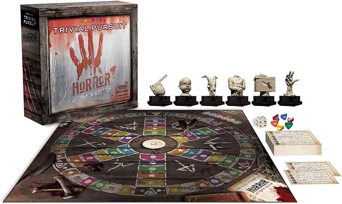 Trivial Pursuit Horror Ultimate Edition | Horror Trivia Game Featuring 1800 Questions from Classic Horror Films & Books | Collectible Trivia Board Game for Fans of Horror Movies