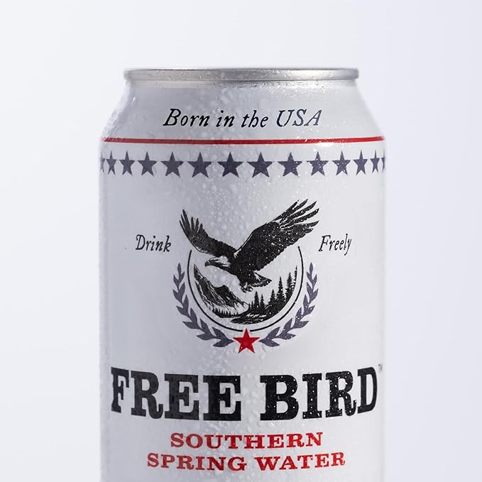 Free Bird Southern Still Spring Water - 12 Pack, 12oz Cans, Zero Calories, Crisp & Clean Pure Georgia Blue Ridge Mountain Water, Naturally Sourced, Shelf-Stable