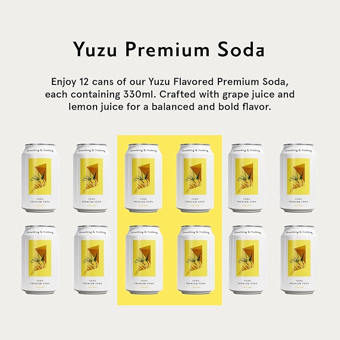 Something & Nothing Seltzer | Lightly Carbonated, Full Flavoured with Added Grape & Lemon Juice | Vegan & Low Calorie Sparkling Water | 12 fl oz Cans, Pack of 12โฆ (Yuzu)