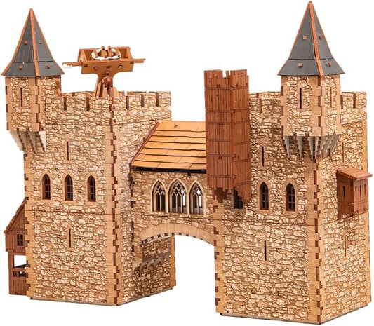 I BUILT IT Rook P Castle Tower - 3D Wooden Puzzle - DIY 28mm Scale Model Building Kit - Educational Toy - Creative Gift - Tabletop Miniature Terrain Kit