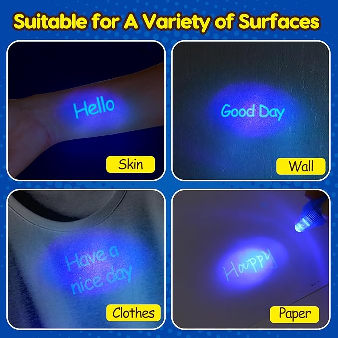 16PCS Invisible Ink Pen with UV Light & Notebook for Kids, Party Favors for Kids 4-8 8-12 Goodie Treat Bag Stuffers Classroom Treasure Box Toys Student Prizes Bulk Birthday Return Gifts for Boys Girls