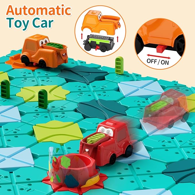 STEM Building Blocks with 200+ Challenges | Sensory Learning Kit for Preschool Classrooms | Creative Road Constructor Games Gift for Ages 3-8 Educational Toys