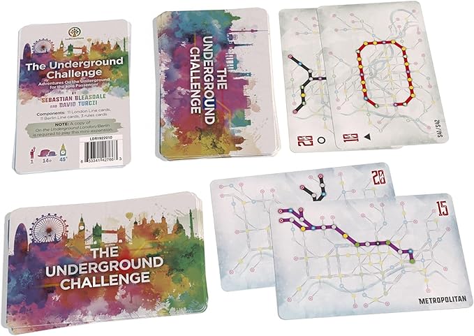 The Underground Challenge: London/Berlin - Solo Mini-Expansion for On The Underground, Train Board Game, Ages 14+, 1 Player, 60 Min