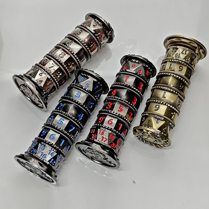 Dragonstone Keep Roulette Dice Spinner for DND Dice Set, 7-in-1 Dragon Metallic D&D Dice with Gift Case for Dungeons and Dragon Game, RPG Role Playing Table Game Gifts (Bloodstain)