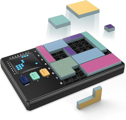 Blocks Pattern Matching Puzzle Games, Original Challenges Brain Teaser Toys for Kids & Teens, IQ Montessori STEM Educational Game for Boys Girls, Travel Games for Road Trips (Black)