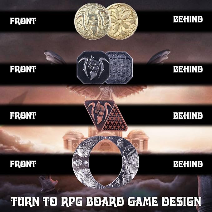 145PCS Metal DND Coins & Leather Bag, Contains 60 Gold Coins, 40 Sliver Coins, 40 Copper Coins and 5 Platinum Coins, Tokens with Glow in The Night Eyes Bag for RPG Tablelap Games