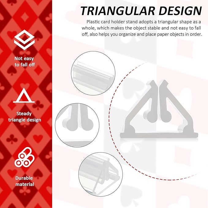 Maitys 24 Pcs Plastic Game Piece Card Stands Holder Plastic Board Pieces Markers DIY Playing for Board Game Party Favor(Transparent)