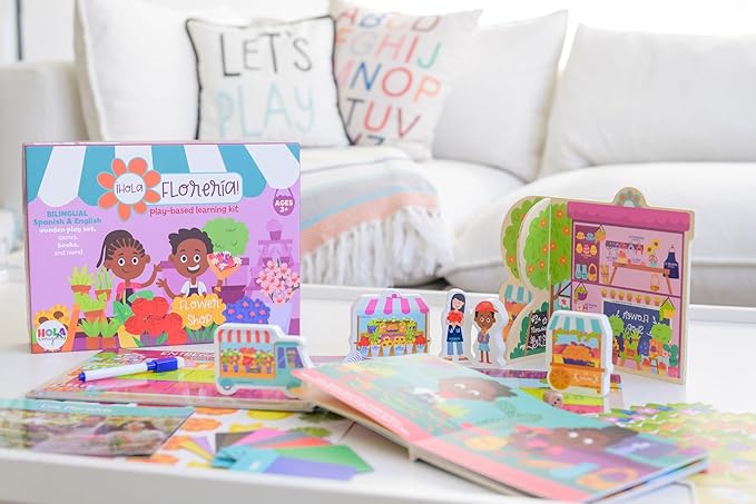 Flower Shop Bilingual Learning Kit | Hello, Flower Shop! - Hola, Florera! Interactive Learning Activities Spanish and English Educational Resources for Kids 3+