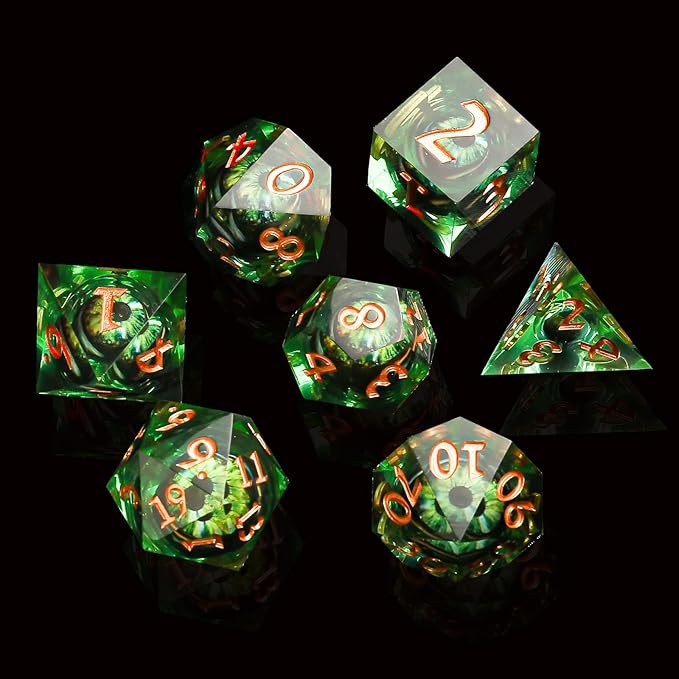 DND Dice Set, Dungeons and Dragons DND Eyeball Dice for Role Playing Table Games