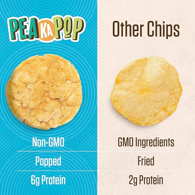 PeaKaPop Veggie Chips – Plant-Based, Healthy Veggie Crisps with Pea, Lentil & Chickpea Protein – Vegan, Gluten-Free, Popped Chips – Snack Size for Kids & Adults – 1 oz Bags (15-Pack) – BBQ