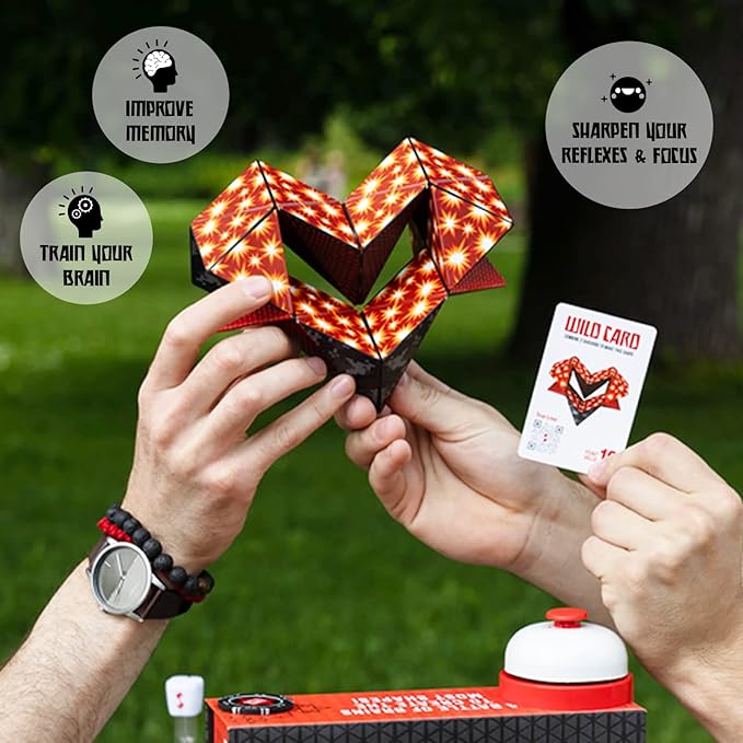 SHSHAIBO Battle Shapes Magnetizing Puzzle Game – Play Solo or with a Friend - Challenging Shape Shifting Box Game for Adults & Kids Ages 8+ with Puzzling Twists and Turns by Fun in Motion Toys