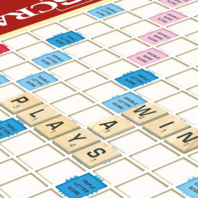 Hasbro Gaming Scrabble Deluxe Edition Letter Tiles Word Game | Rotating Board and Carrying Case | Ages 8+ | 2-4 Players | Classic Family Travel Games (Amazon Exclusive)