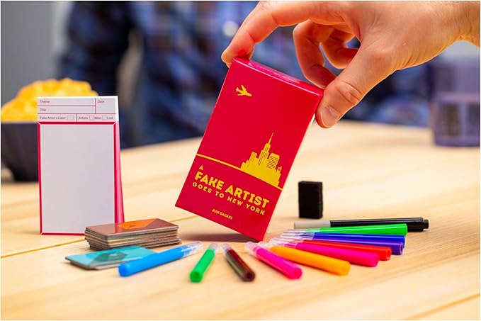 A Fake Artist Goes to New York - Japanese Social Deduction Party Game for 5-10 Players | Fun Drawing Game | Ages 8+