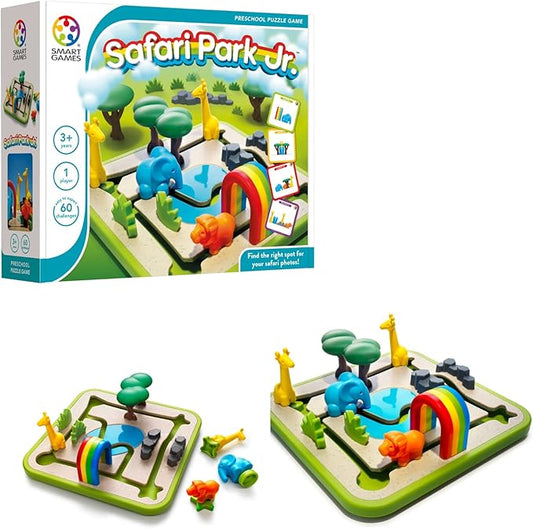 SmartGames Safari Park Jr. Preschool Puzzle Game with 60 Challenges for Ages 3 and Up