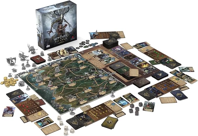 The Witcher Old World Deluxe Edition Board Game - Fantasy & Adventure Strategy Game for Adults, Ages 14+, 1-5 Players, 90-150 Min Playtime, Made by Go On Board