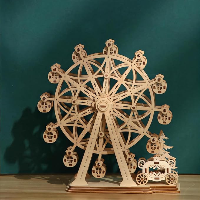 3D Wooden Puzzles Ferris Wheel Model Kits, Brainteaser and Puzzle for Christmas/Birthday,Gifts for Adults and Teens to Build Combination