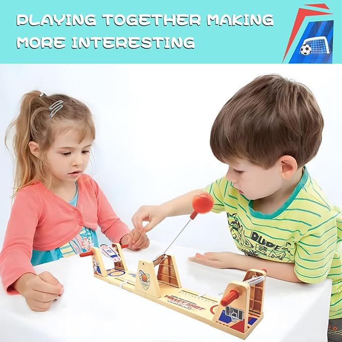 VolleyShot Game Toys, 2 Player Tabletop Board Games, for Family Game Night & Parties, for Kids & Adults, Toys for Ages 6-14+, Beige