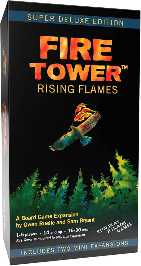Fire Tower Rising Flames Board Game Expansion: Deluxe Expansion with 2 Mini Expansions - A Fast Strategy Game of Competitive Firefighting (Base Game Required)