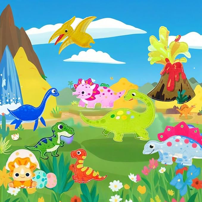 Busy Book for Kids, Dinosaur Busy Board Toys for Toddlers 1-3, Montessori Preschool Learning Book Toy for Kids