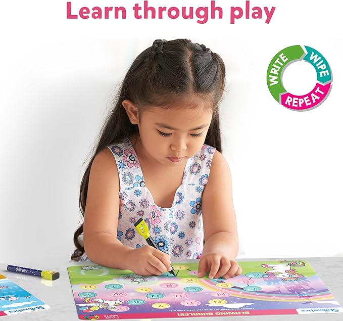Skillmatics I Can Write Unicorns - Reusable Preschool Learning Activities, Educational Toy and Game, Back to School Supplies, Gifts for Students, Kids, Toddlers Ages 3, 4, 5, 6