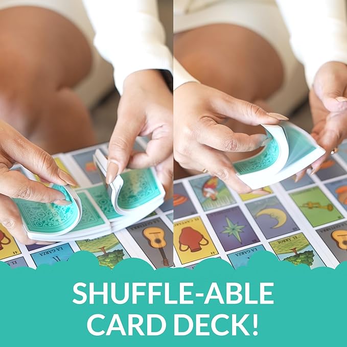 Waterproof 20 Player Loteria | 12 inch by 8 inch Boards | Shuffleable Card Deck | No Stereotypical Characters | Extendable Up To 100 | Perfect for Schools, Cinco de Mayo, Mexican Parties (Boards 1-20)