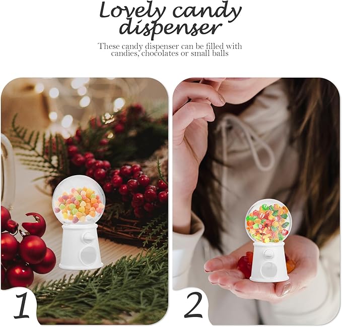 Garneck 48 Pcs Mini Machine Cute Gumball Machine Kids Party Toys Jelly Candy Arcade Game Machine Mini Candy Dispenser Valentine Candy for Snack Child Plastic Personality White, Whitex4pcs, 12RF23152R