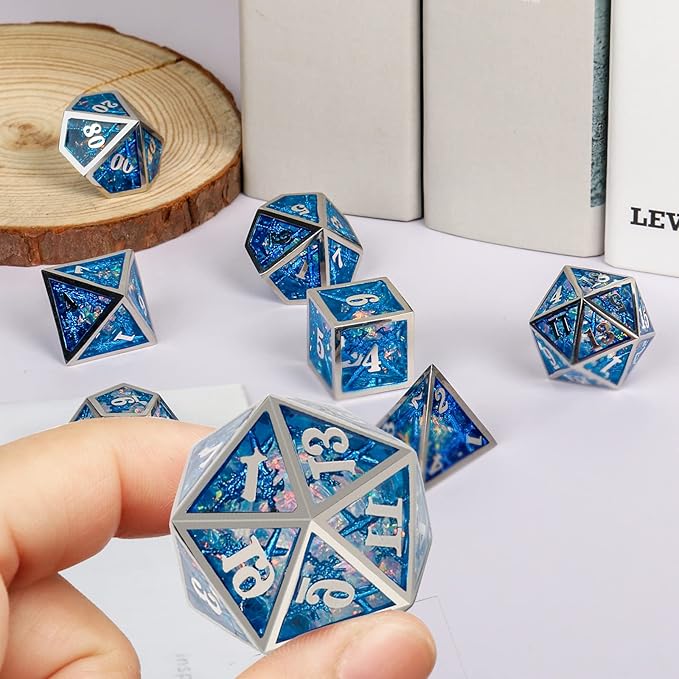 Dragon dice Set (Metallic Blue)